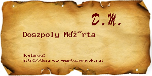 Doszpoly Márta névjegykártya