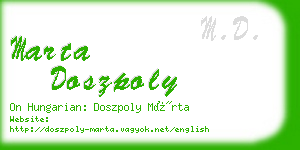 marta doszpoly business card